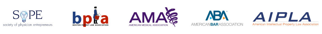 Legal and medical association memberships: Society of Physician Entrepreneurs, Boston Patent Law Association, American Medical Association, American Bar Association, American Intellectual Property Association